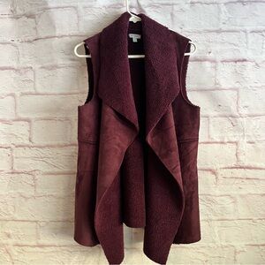 Susina Maroon Open-Front Vest